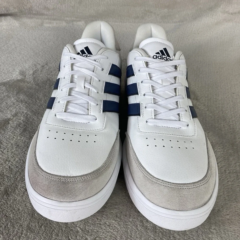 adidas CourtBlock Mens Shoes Size 12 White Black Sneaker Tennis Pickleball NEW